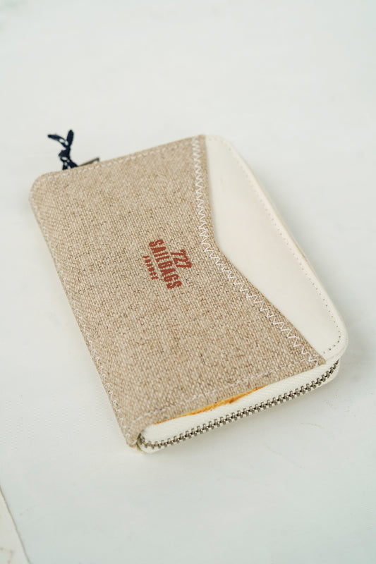 Portefeuille Femme "le Compact" · Lin naturel