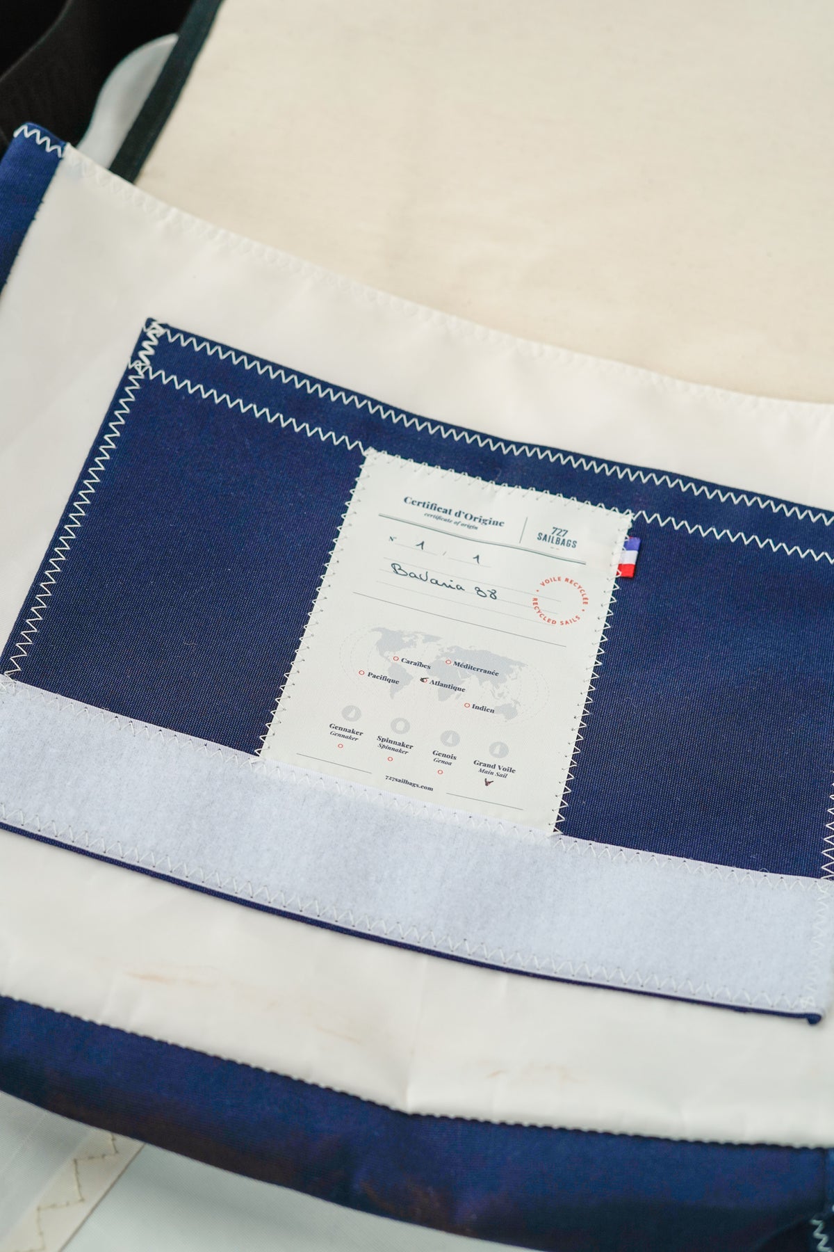 Besace - Porte documents Navy 2 rouge