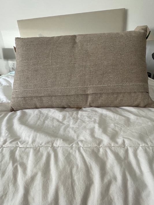 Coussin lin/moutarde