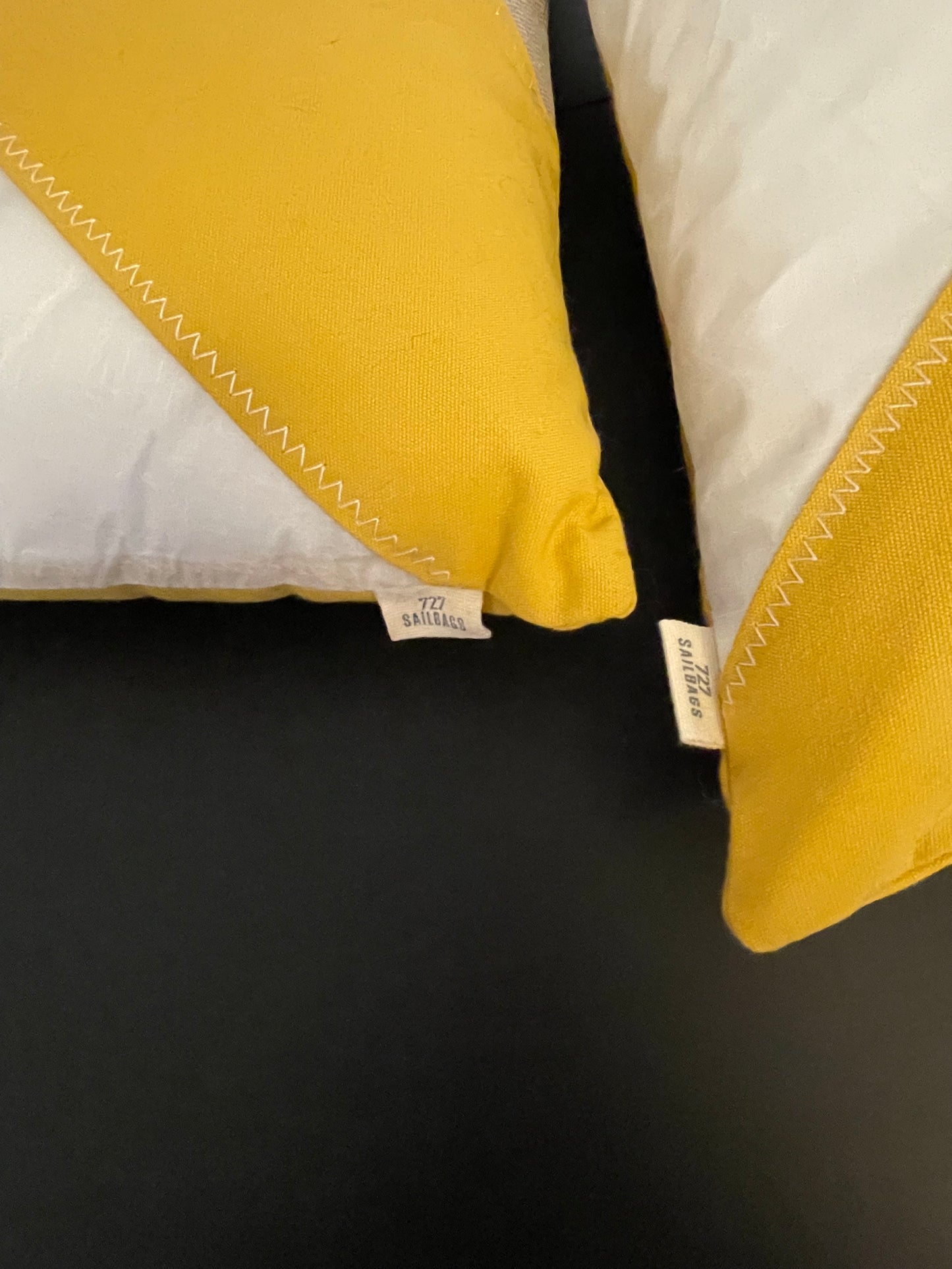 Lots 2 coussins 40x40 lin/moutarde