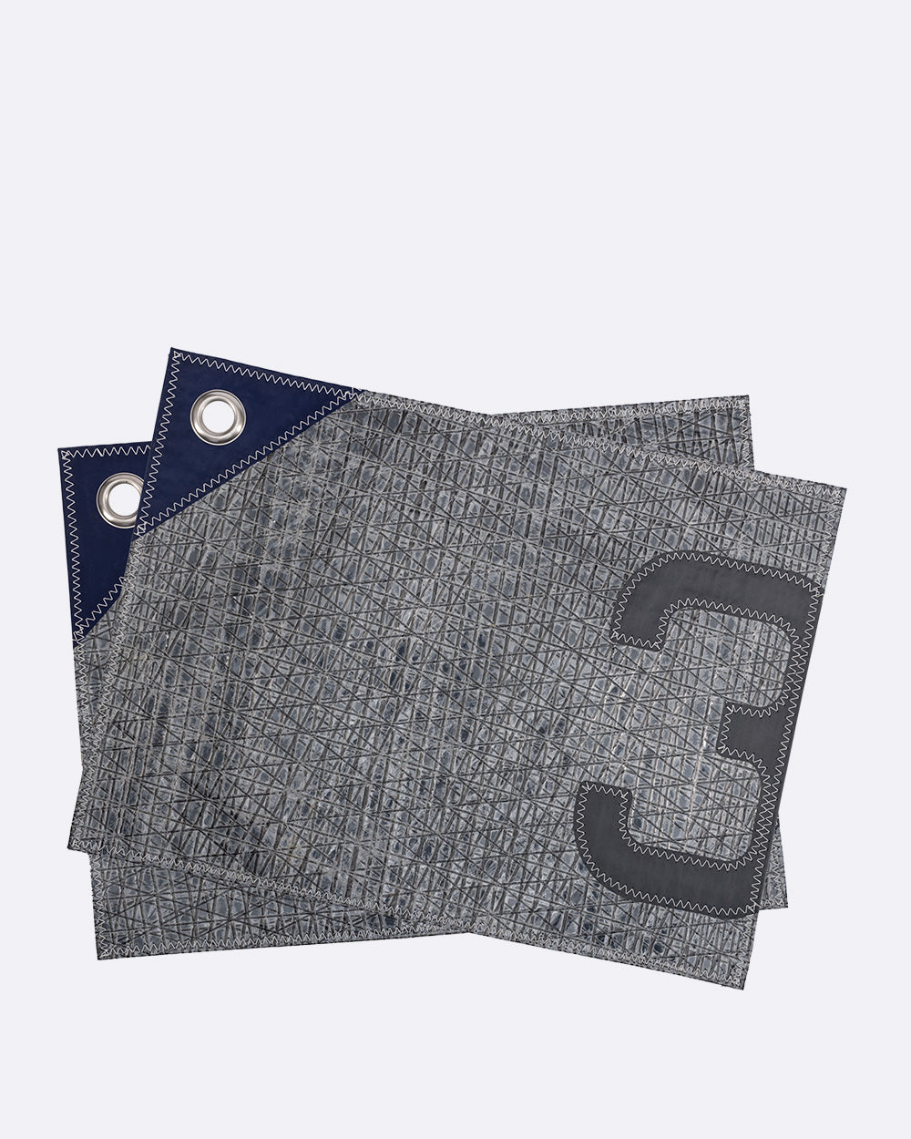 2 Sets de table · Bleu marine et gris