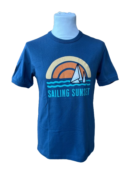 T-Shirt Homme Sailing Sunset · Bleu