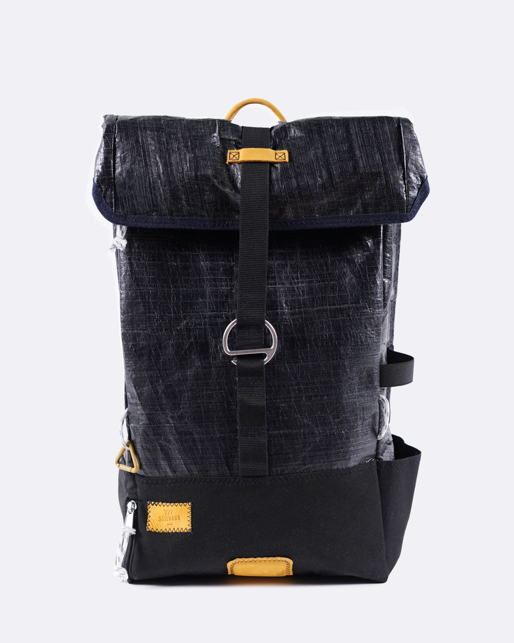 Sac à dos Dinghy · Noir et cuir moutarde