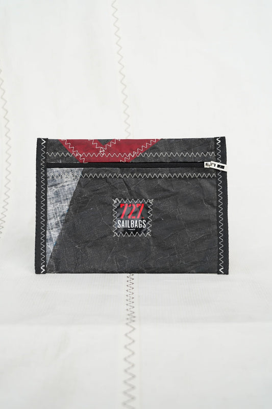 Pochette zippée voile 3Di Noir et rouge