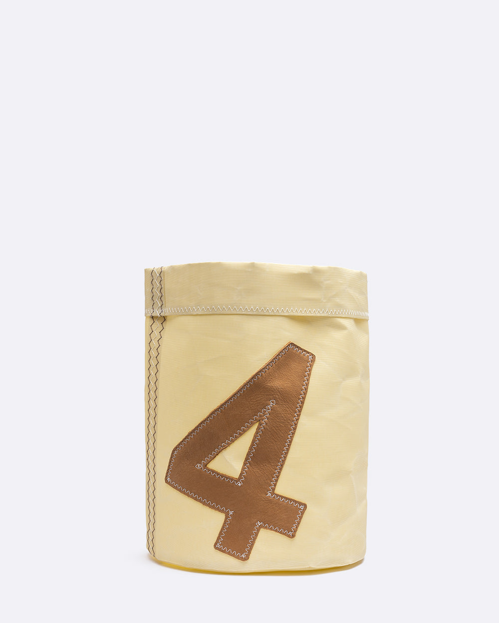 Corbeille papier · Beige et cuir camel