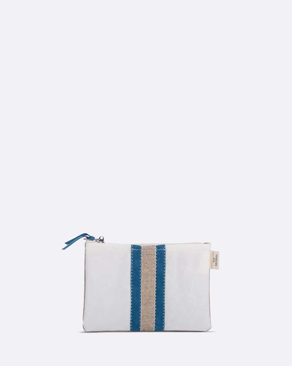 Pochette make-up · Lin et cuir suède