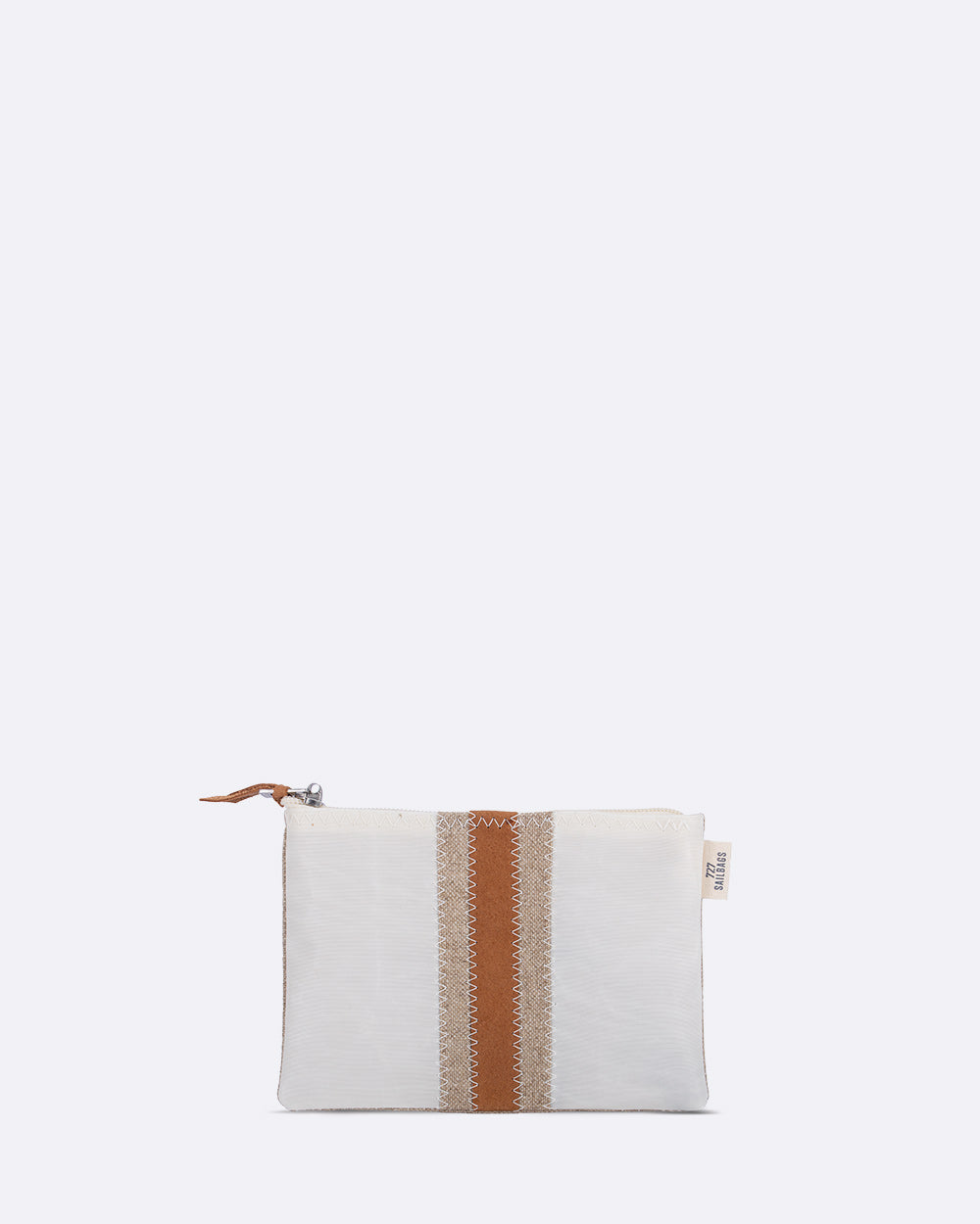 Pochette make-up · Lin et cuir ambre