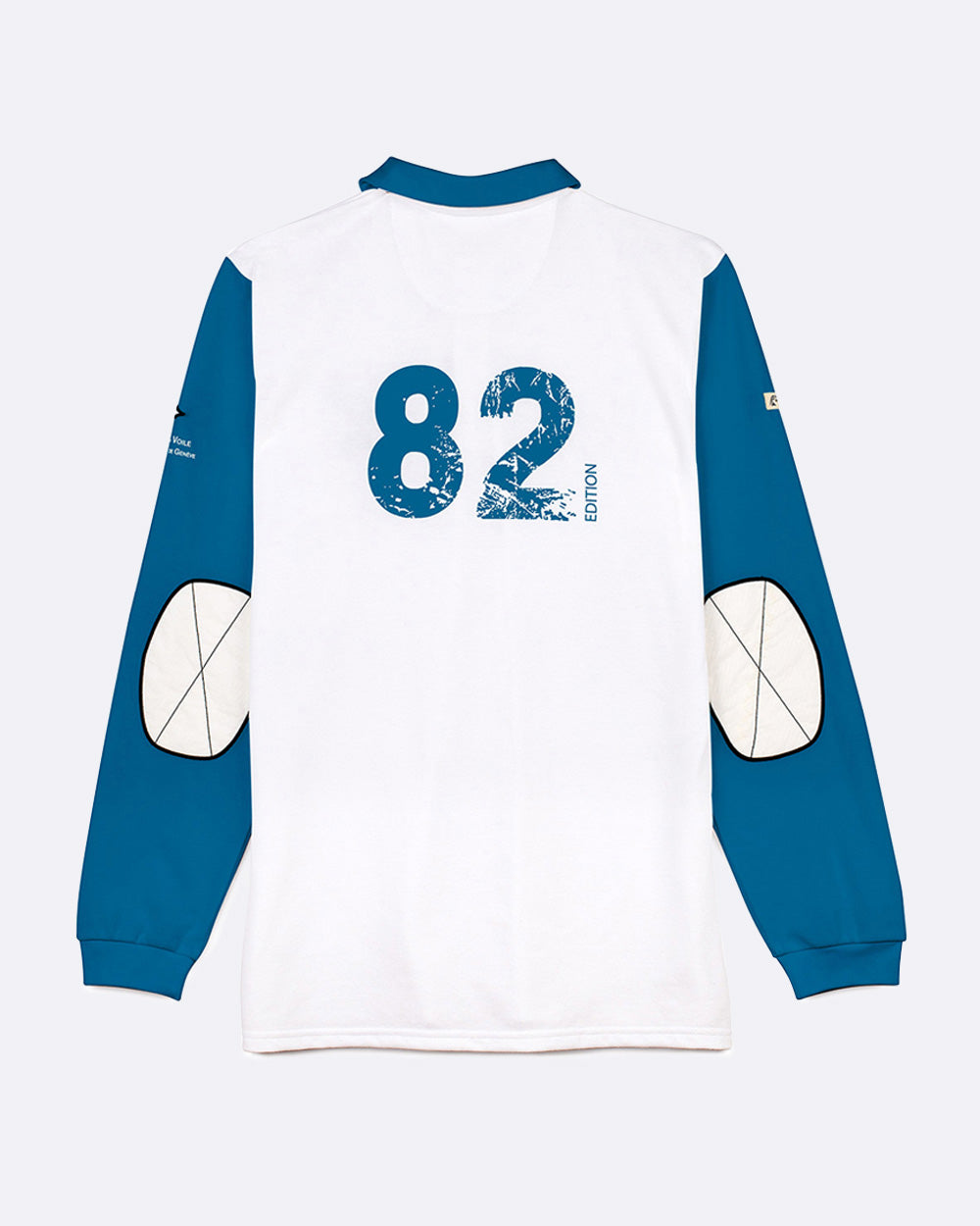 Polo manches longues Homme Bol d'Or Mirabaud 2021 Blanc et Bleu