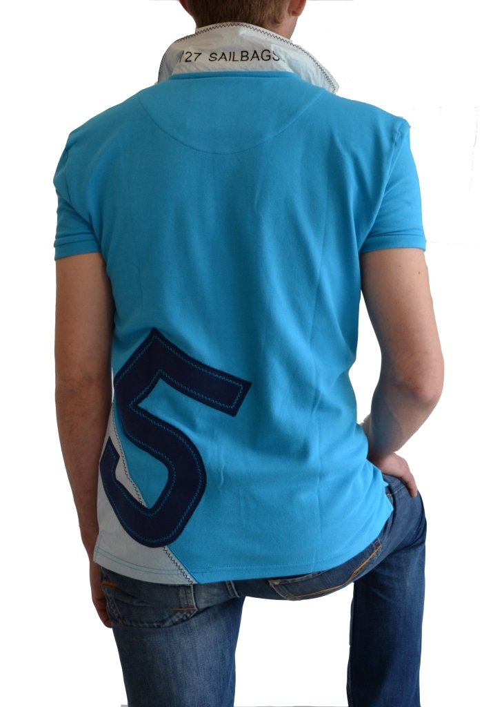 Polo turquoise chiffre marine