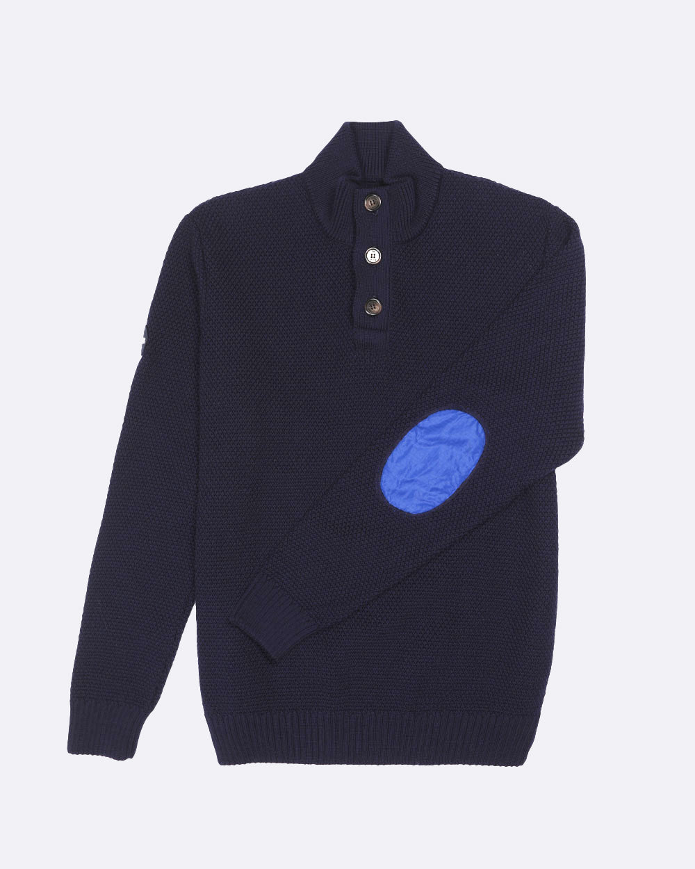 Pull col montant Terre-Neuve Homme · Lainé mérinos bleu marine