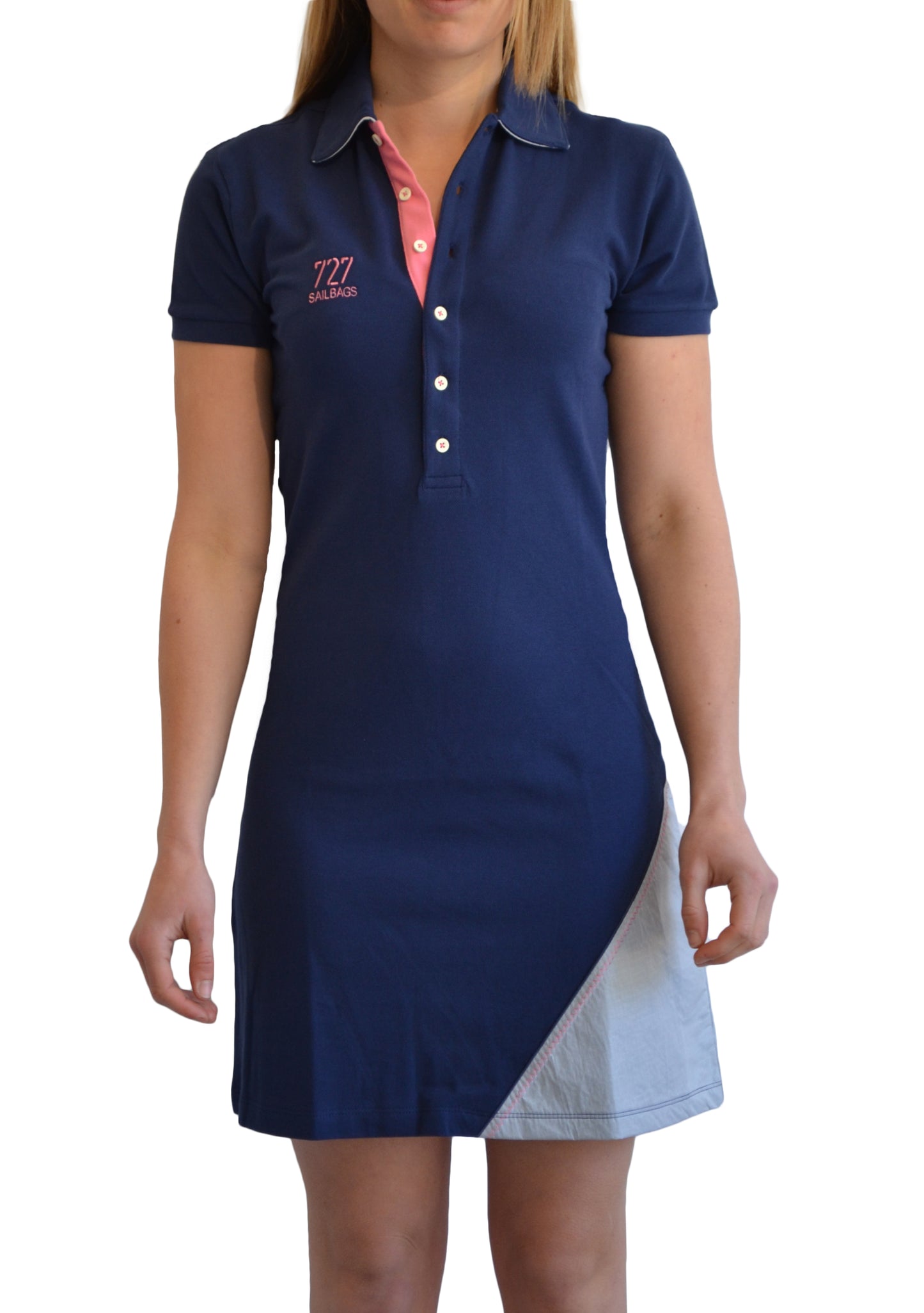 Robe polo marine et rose
