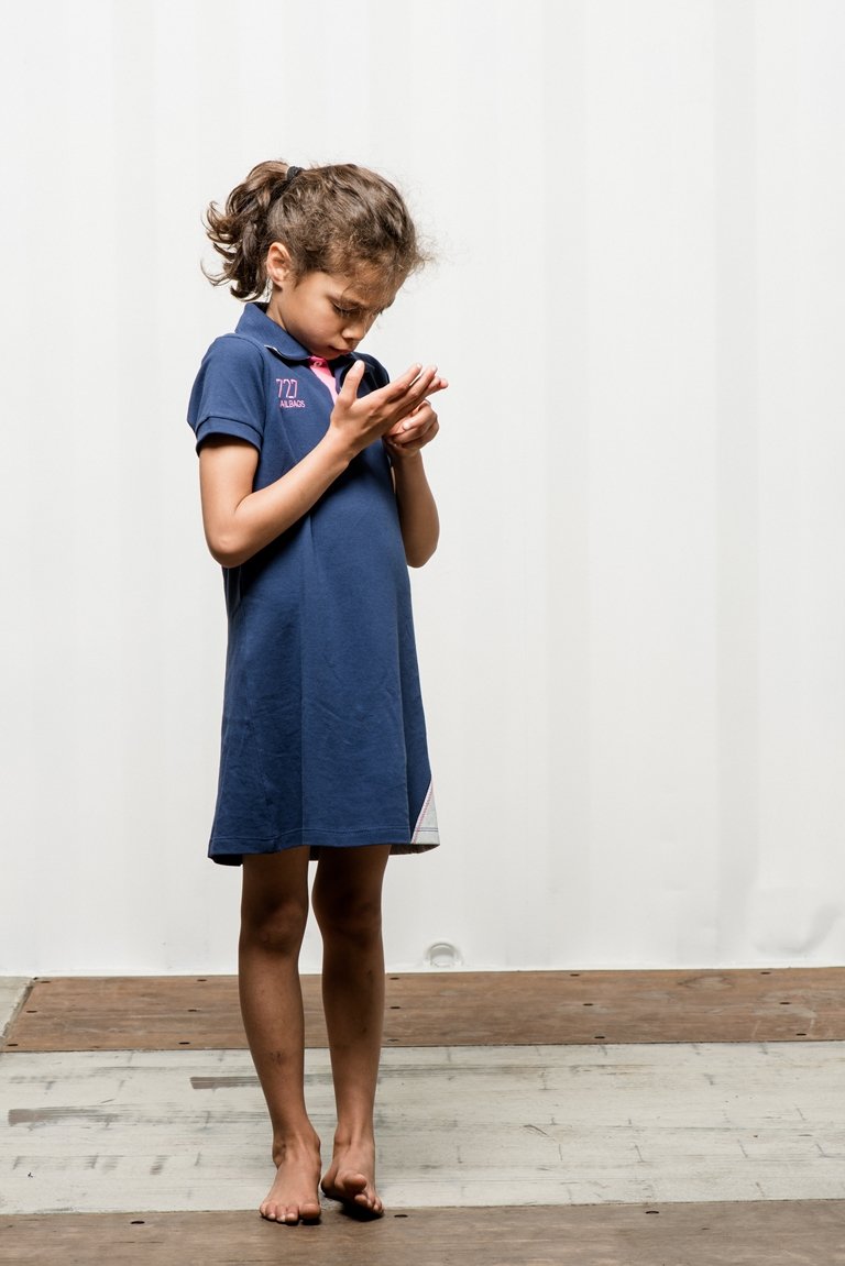 Robe polo Marine et rose