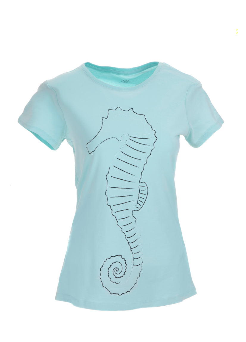 T-Shirt Femme - vert / Hippocampe
