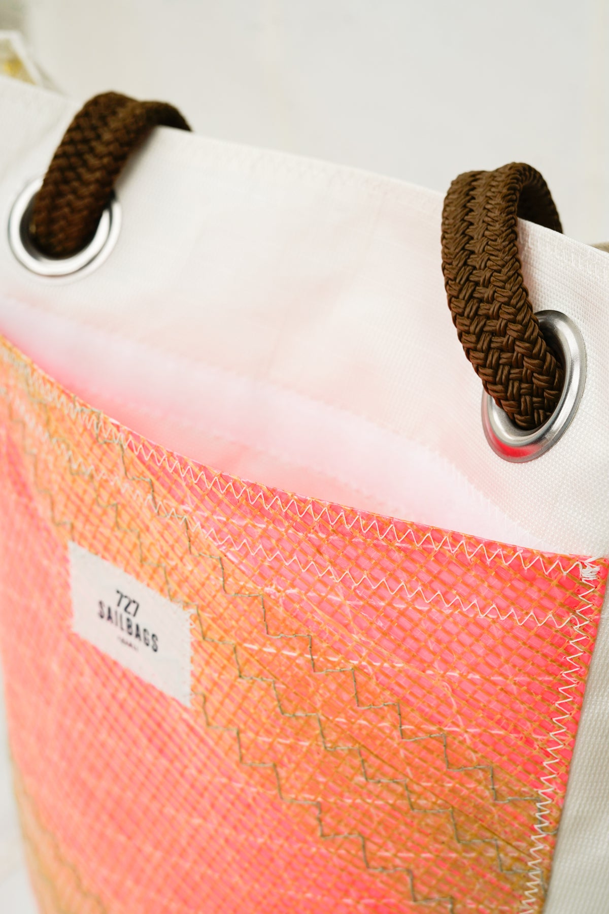 Beach bag Native - Blanc et poche rose