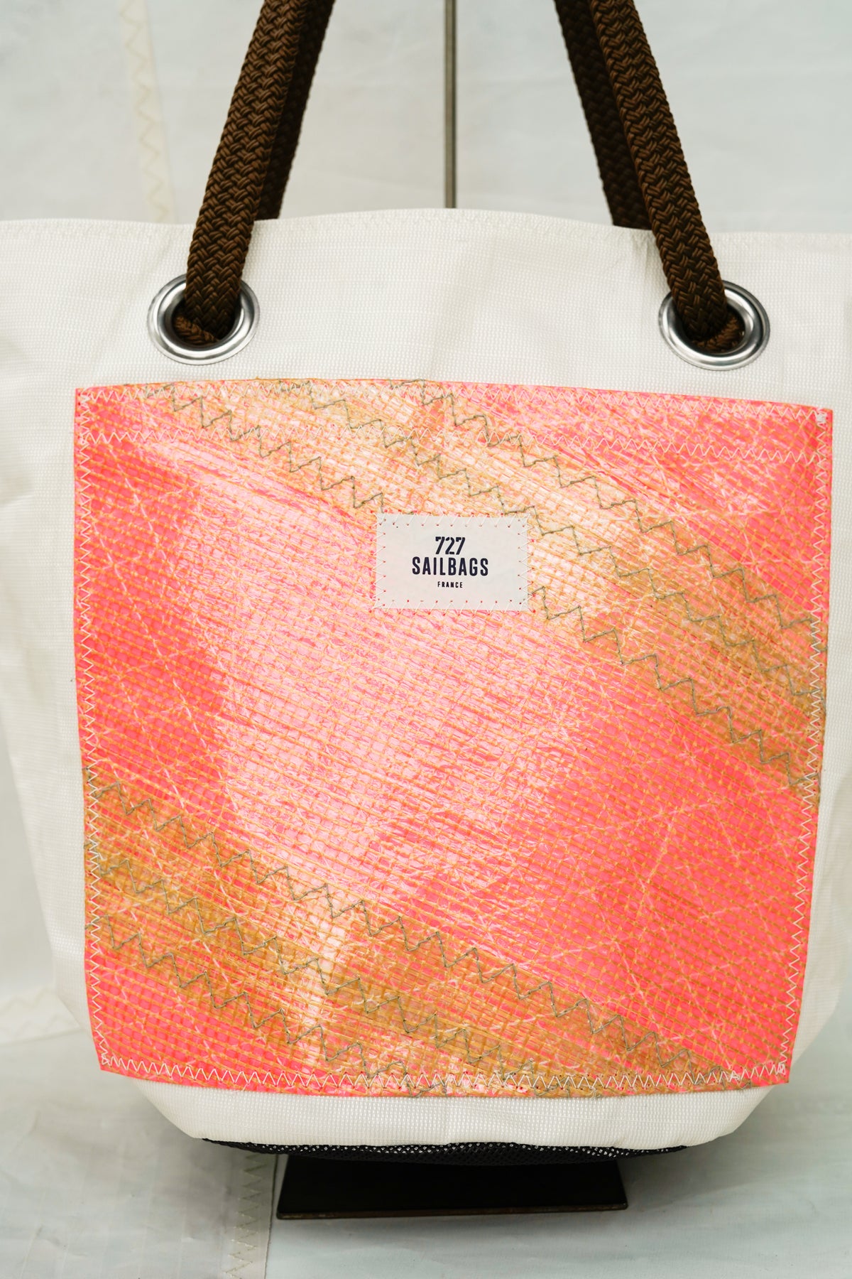 Beach bag Native - Blanc et poche rose