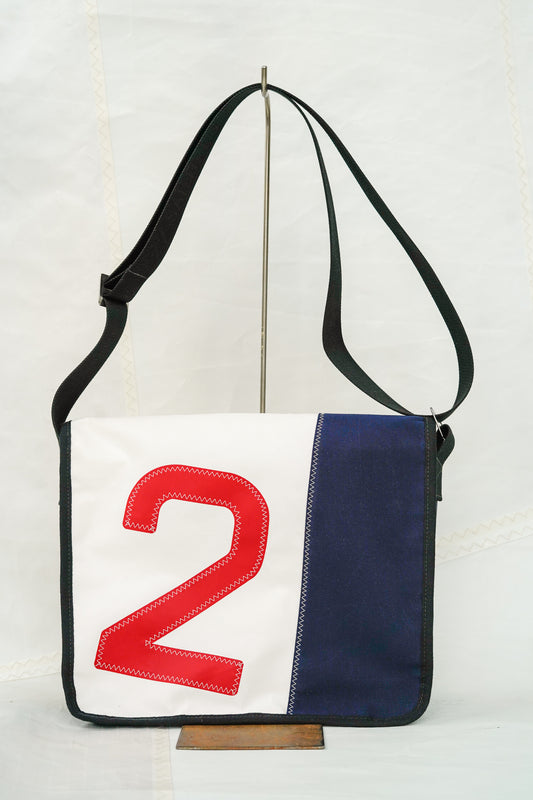 Besace - Porte documents Navy 2 rouge