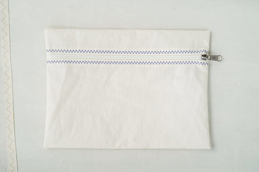 Grande pochette zippée blanche