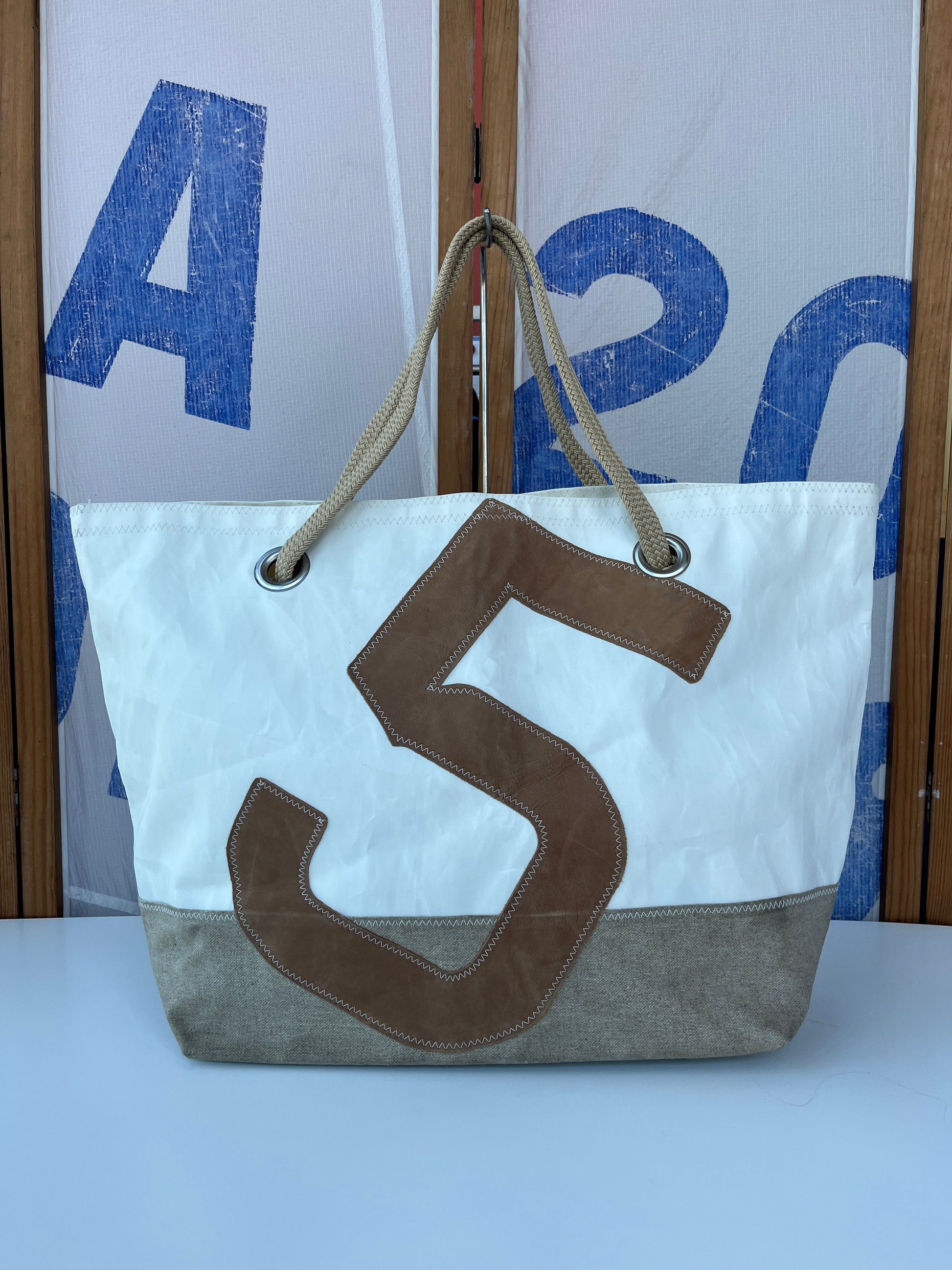 Sac voyage Carla · Lin et cuir ambre