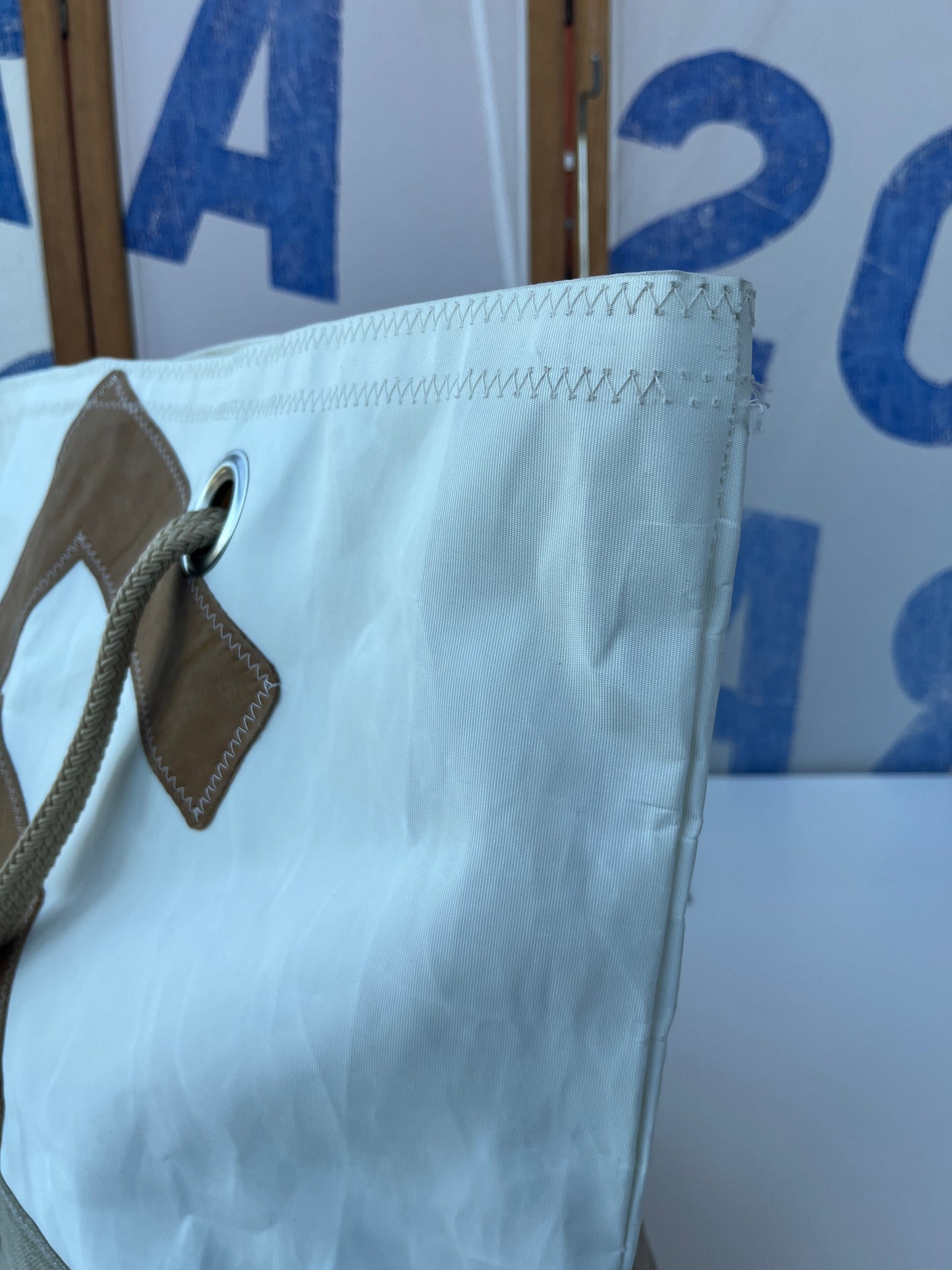 Sac voyage Carla · Lin et cuir ambre