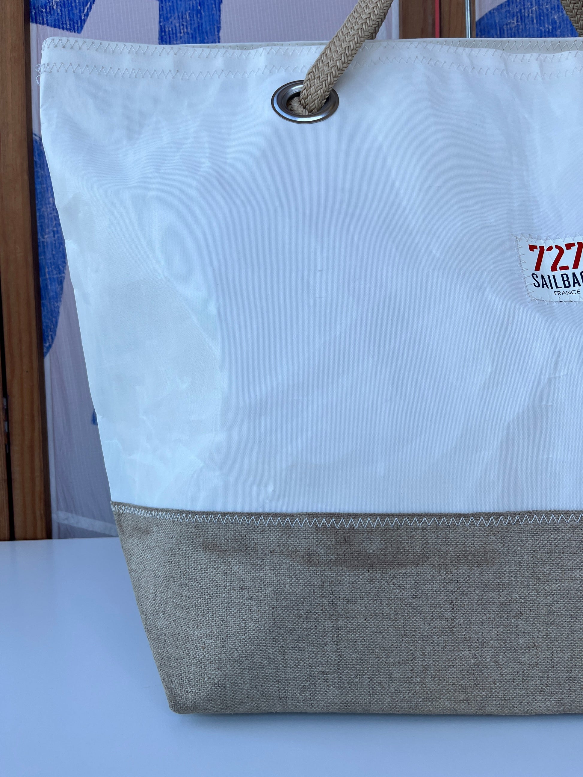 Sac voyage Carla · Lin et cuir ambre