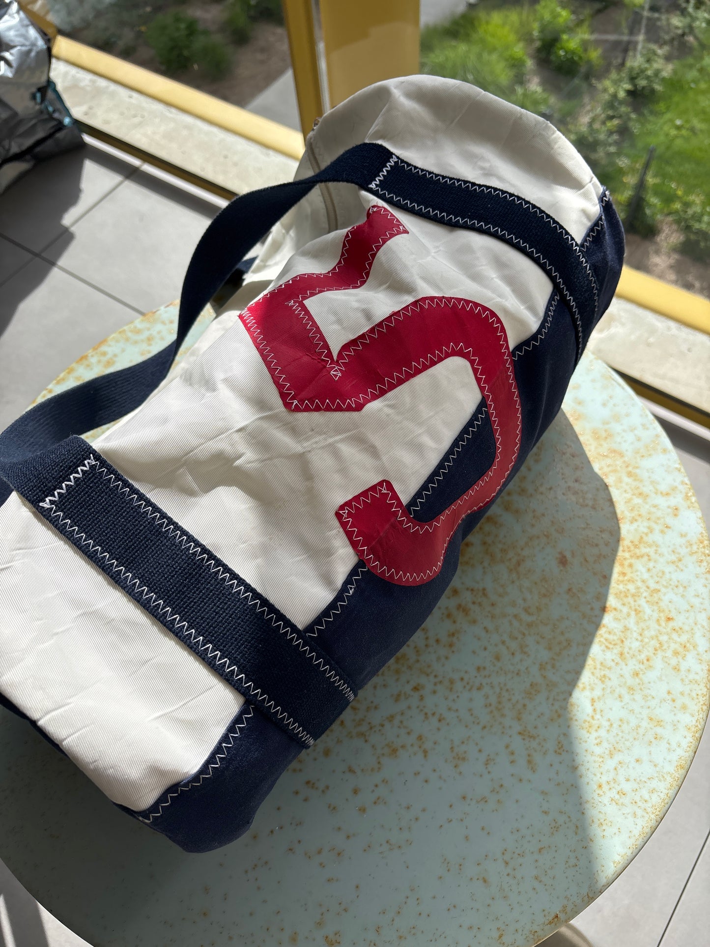 Sac numéro 5 polochon navy rouge