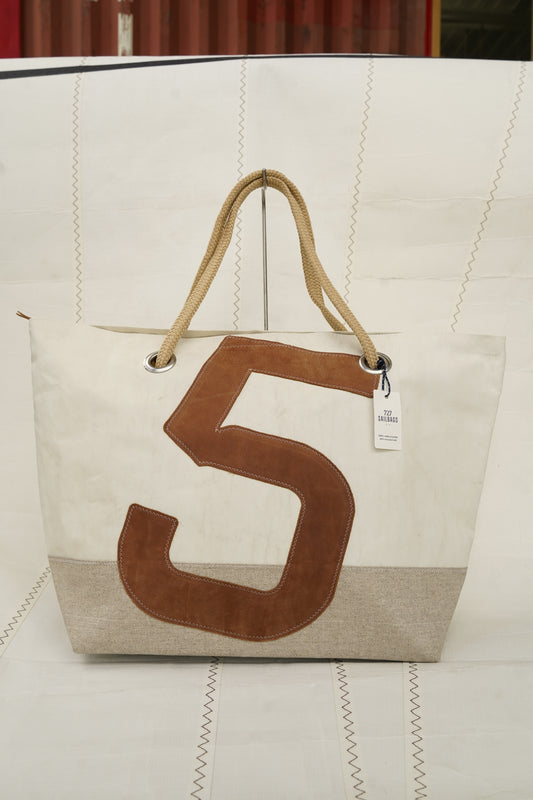 Sac voyage Carla · Lin et cuir ambre