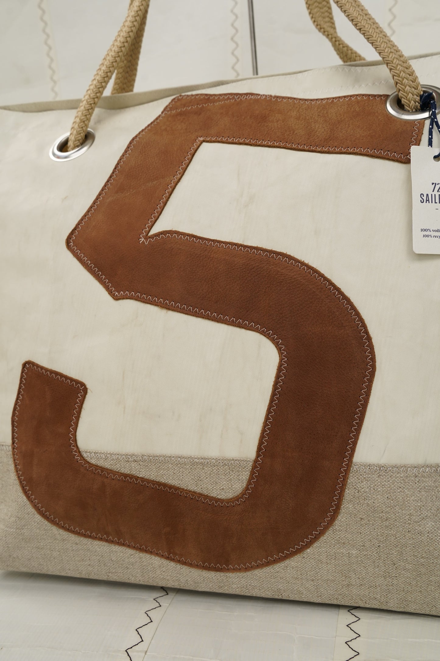 Sac voyage Carla · Lin et cuir ambre