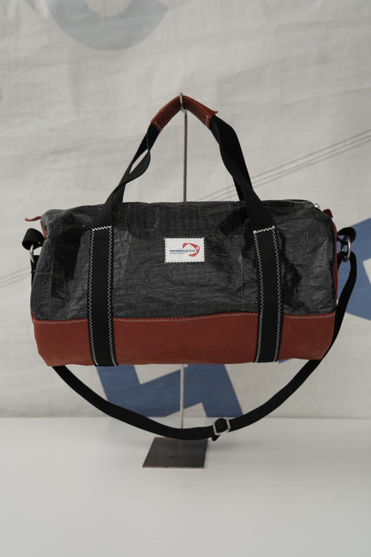 Sac polochon Vendée globe 2020  · 3Di noir et cuir brique