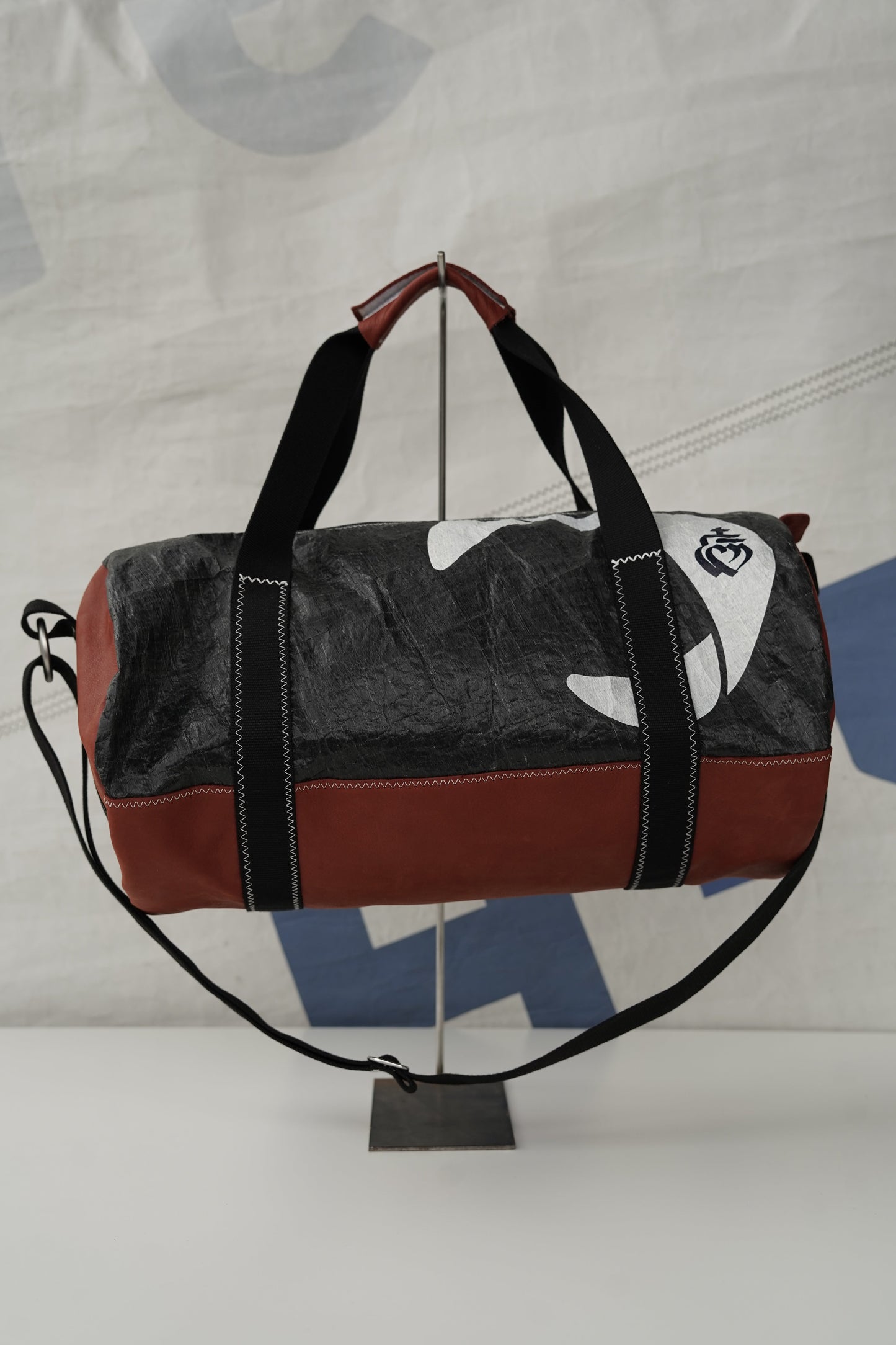 Sac polochon Vendée globe 2020  · 3Di noir et cuir brique