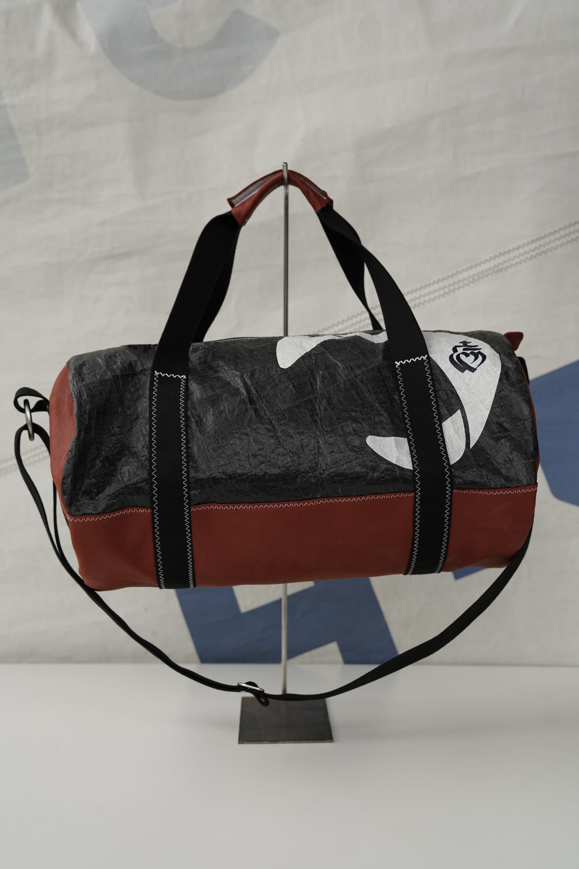 Sac polochon Vendée globe 2020  · 3Di noir et cuir brique
