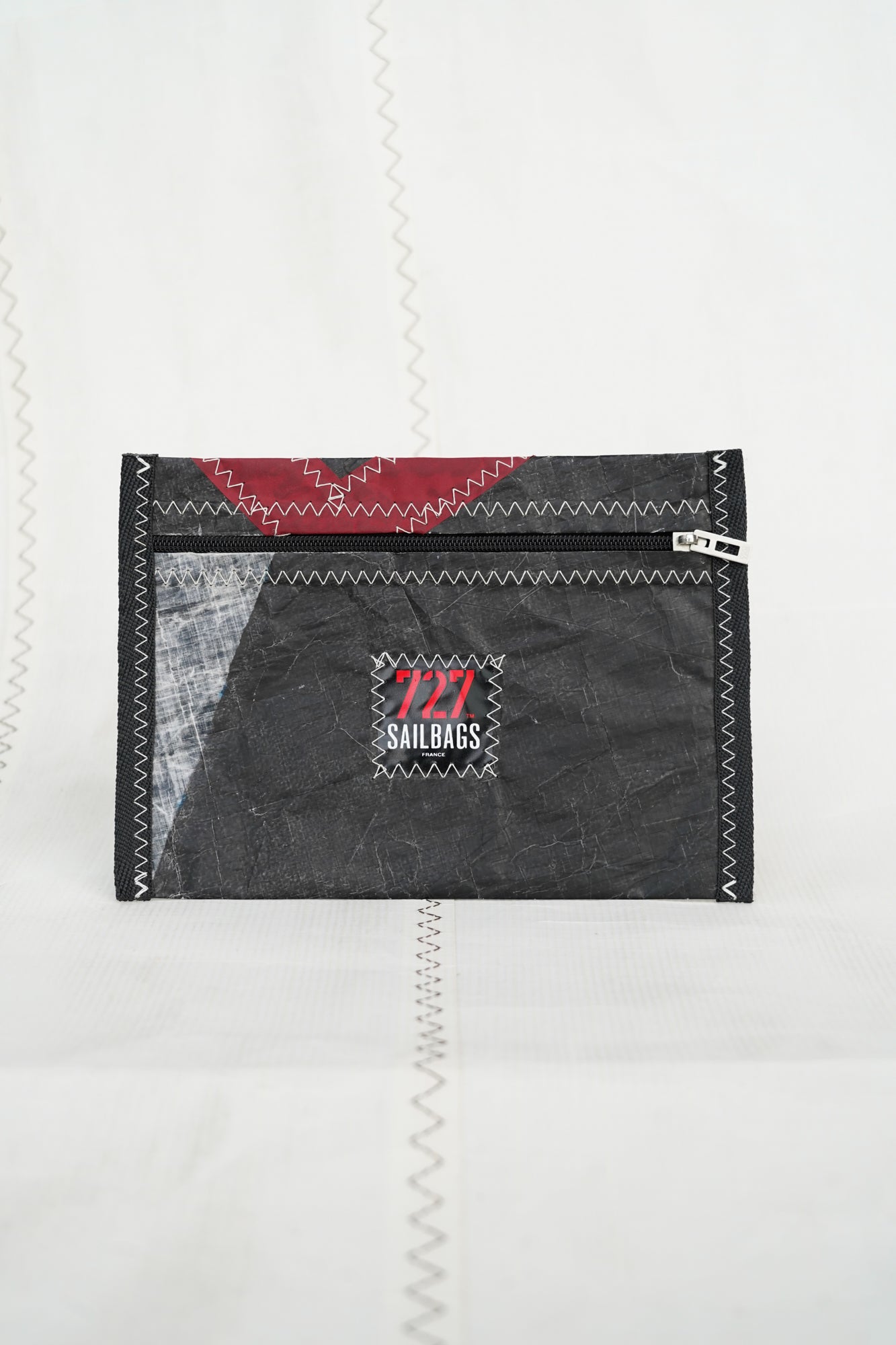 Pochette zippée voile 3Di Noir et rouge