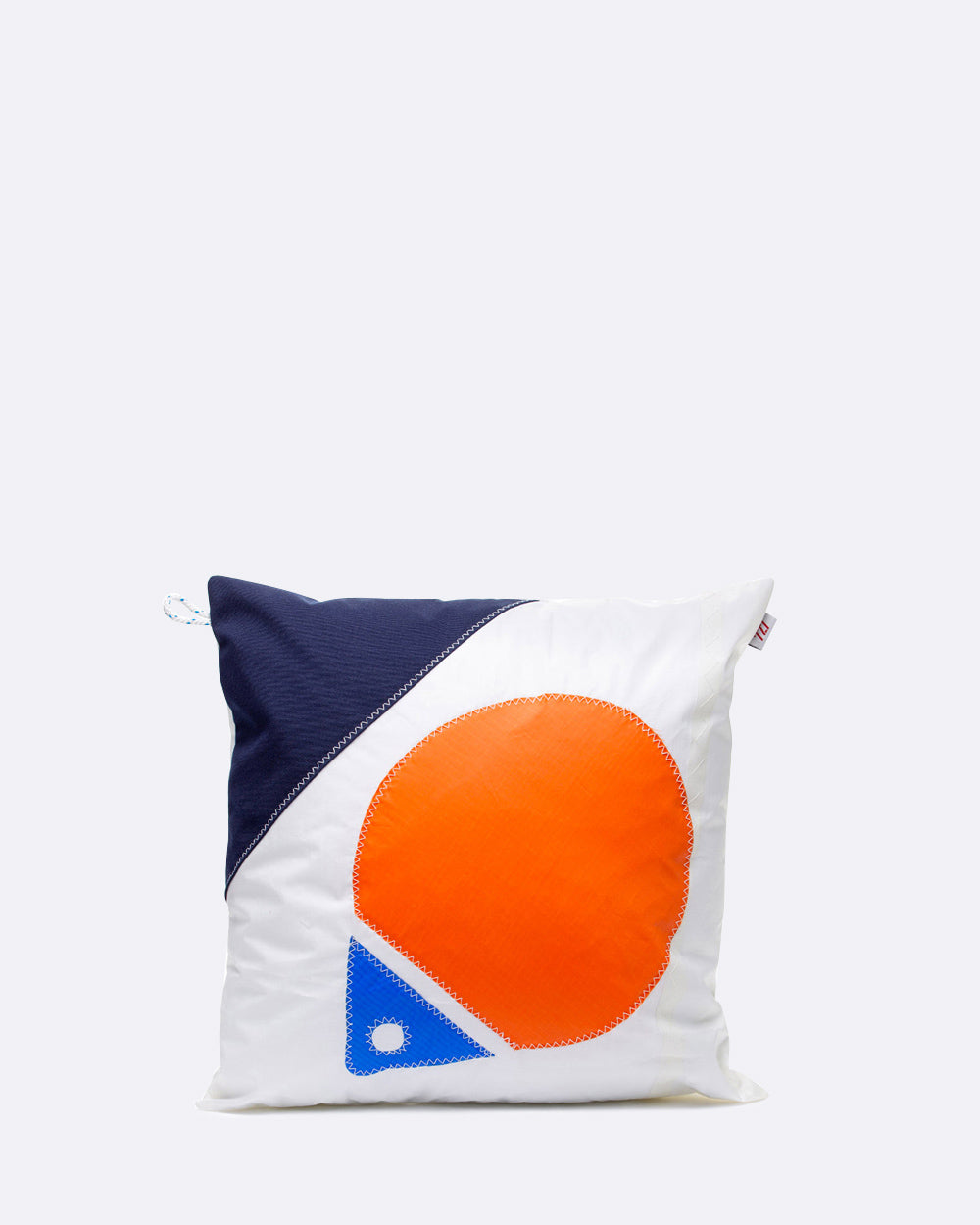 Coussin 40x40 Flottille bouée orange et bleu