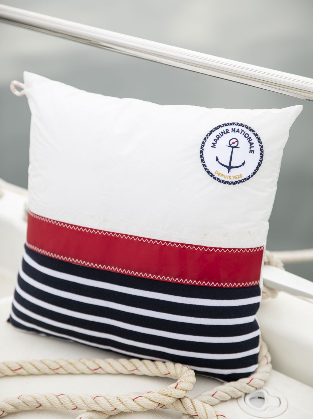 Coussin marinière 40x40 Marine nationale