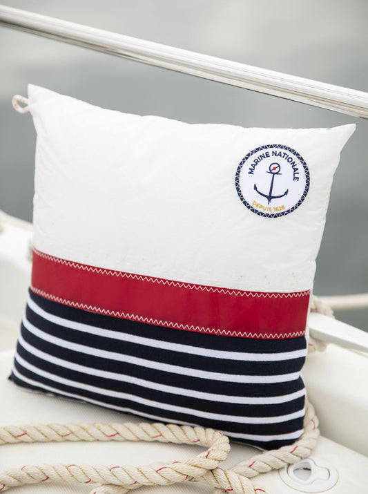 Coussin marinière 40x40 Marine nationale