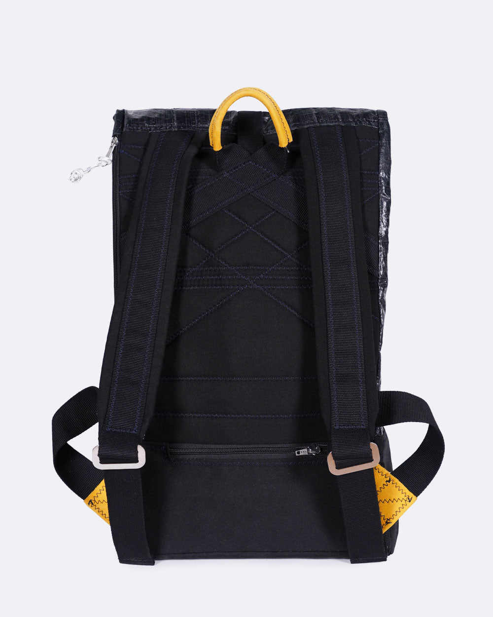 Sac à dos Dinghy · Noir et cuir moutarde