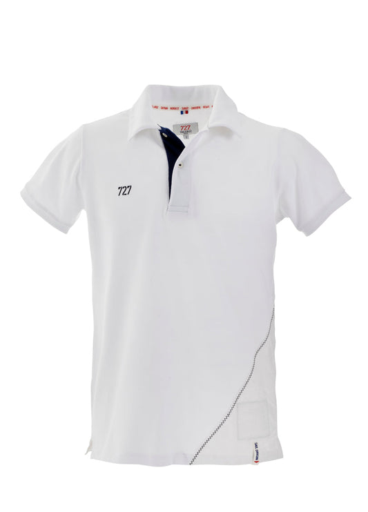 Polo Homme blanc chiffre bleu marine