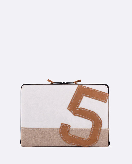 Housse PC & MacBook Air/Pro 13''-13,3" ·  Lin et cuir ambre