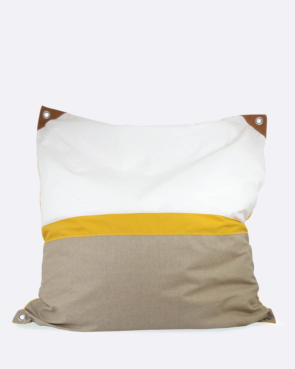 Maxi Pouf Lin et Cuir 140x140