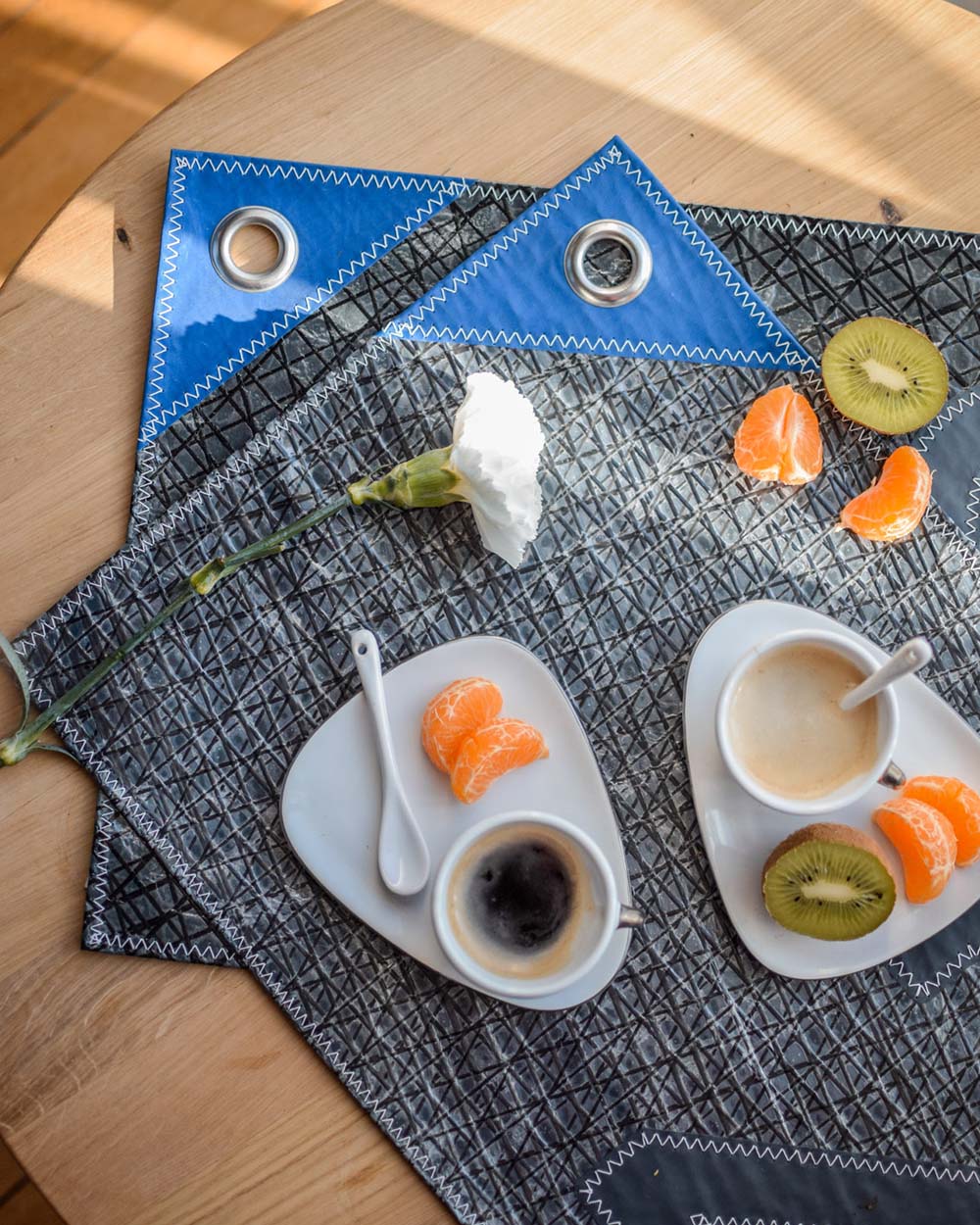2 Sets de table · Bleu et gris