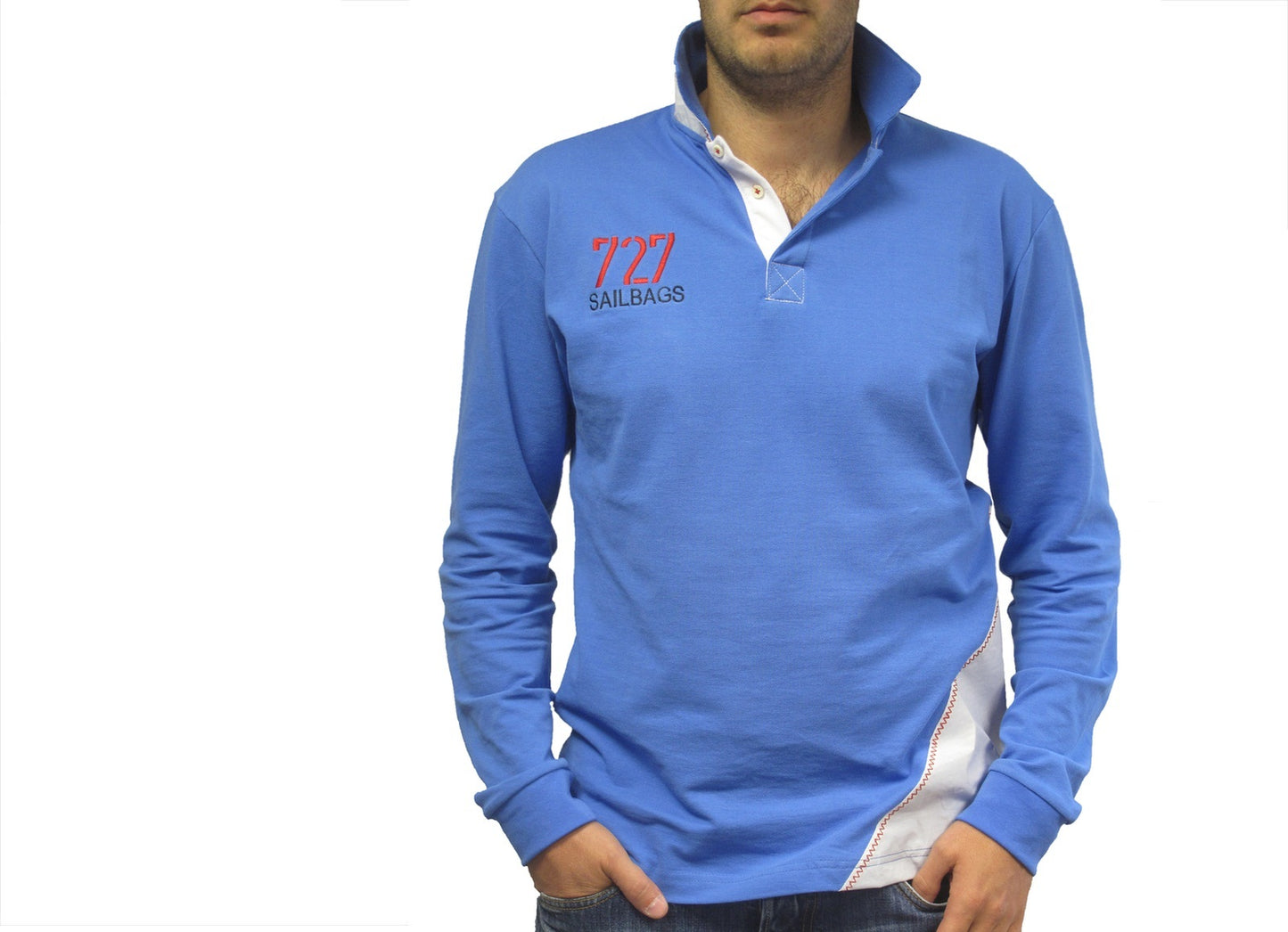 Polo bleu chiffre noir