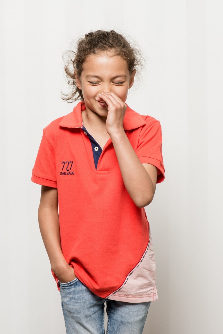 Polo corail chiffre marine