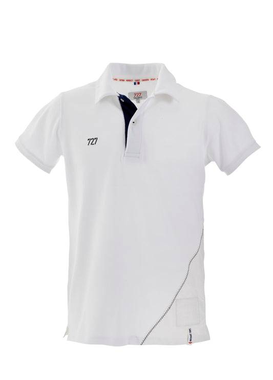 Polo Homme blanc chiffre bleu marine