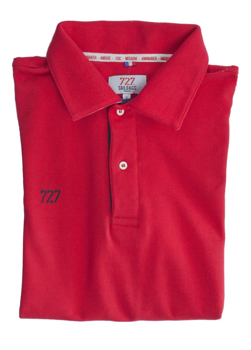 Polo Homme Framboise chiffre bleu marine