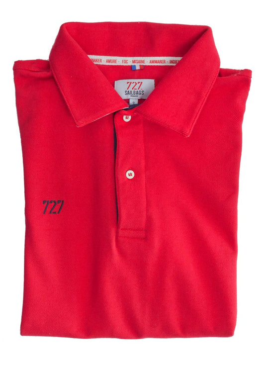 Polo Homme Framboise chiffre bleu marine