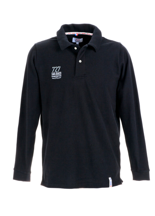 Polo Homme noir manches longues Flying Edition