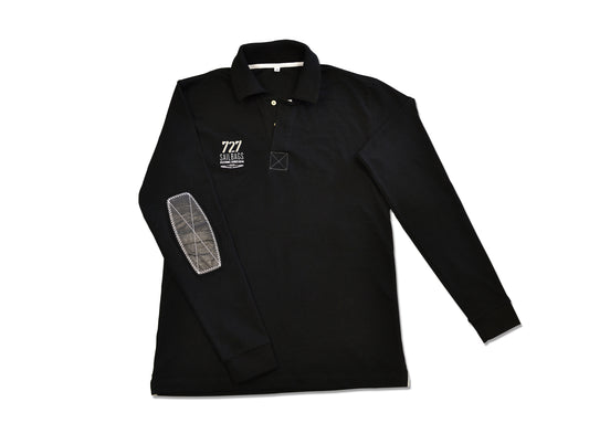 Polo noir manches longues Flying Edition