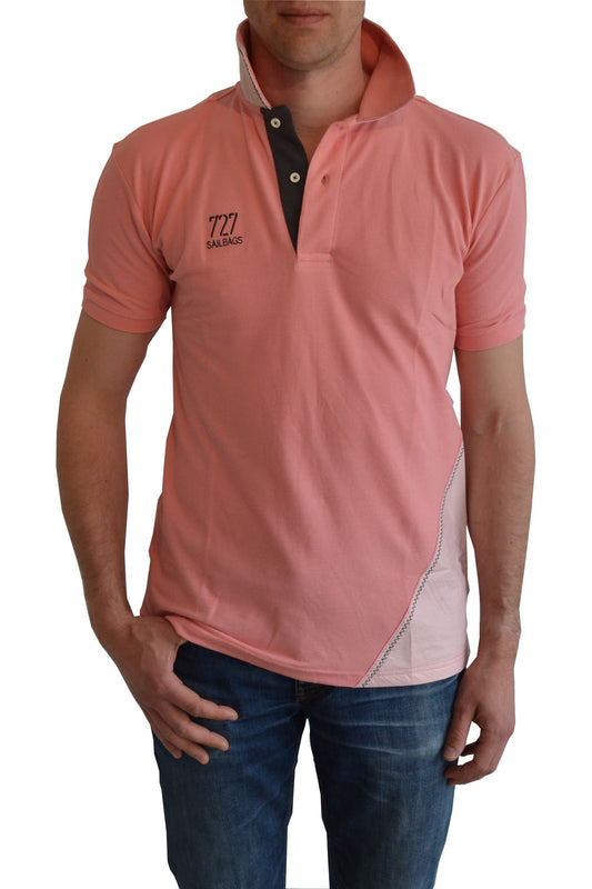 Polo vieux rose chiffre gris