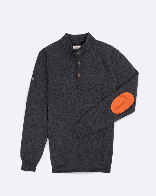 Pull col montant Homme · Laine Mérinos anthracite chiné