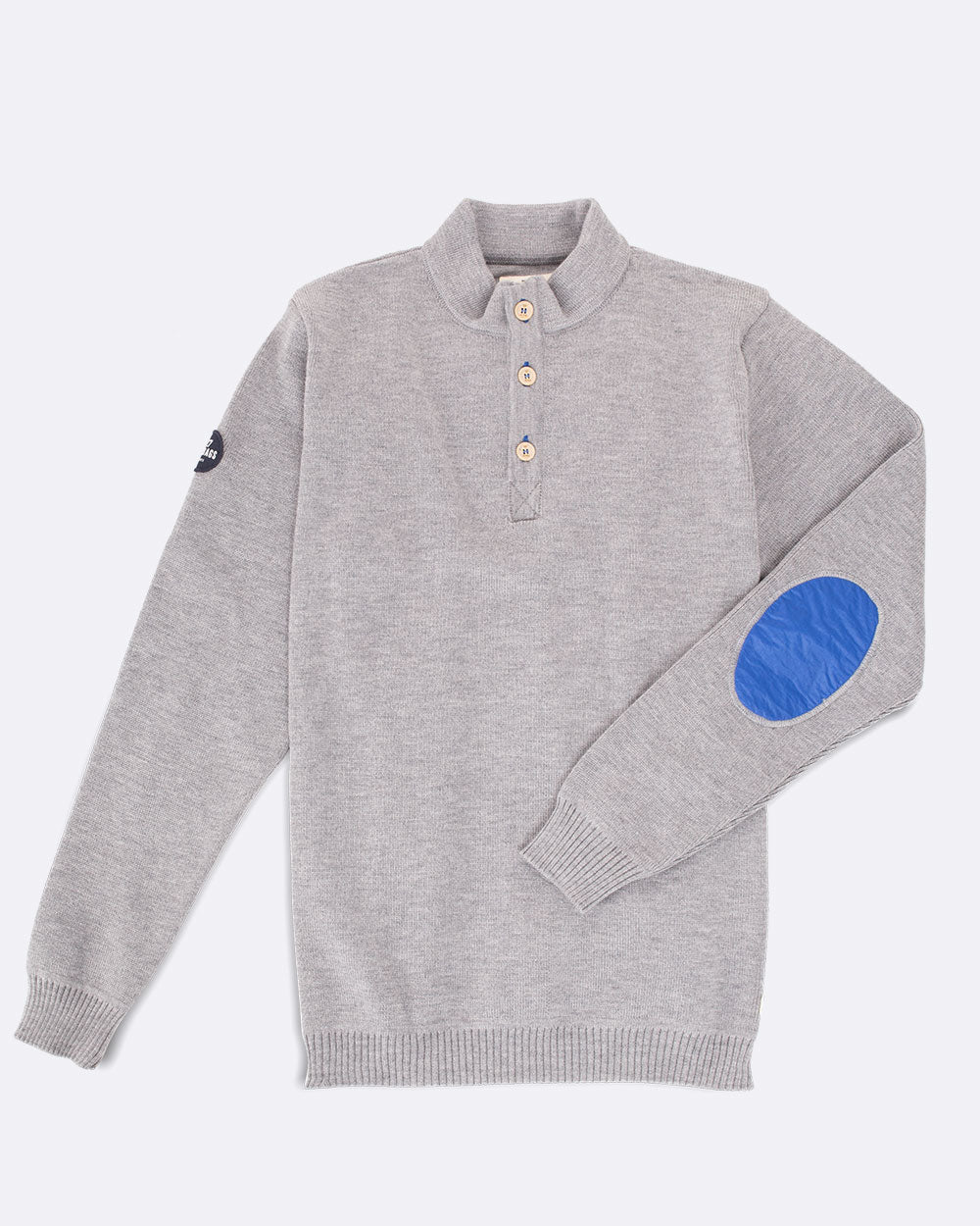 Pull col montant Homme · Laine Mérinos gris chiné