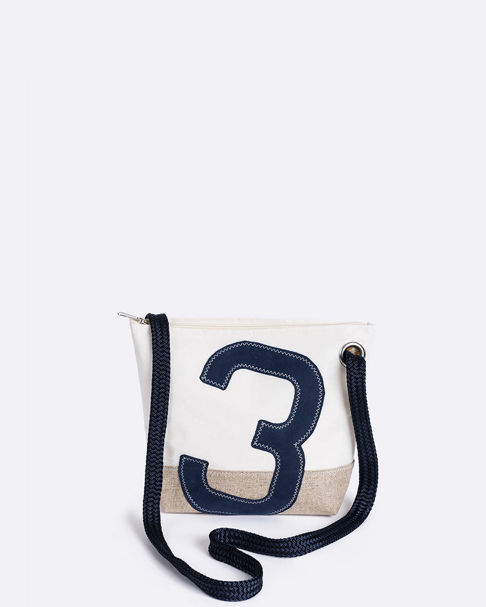 Sac bandoulière Rivage · Lin & Cuir Marine